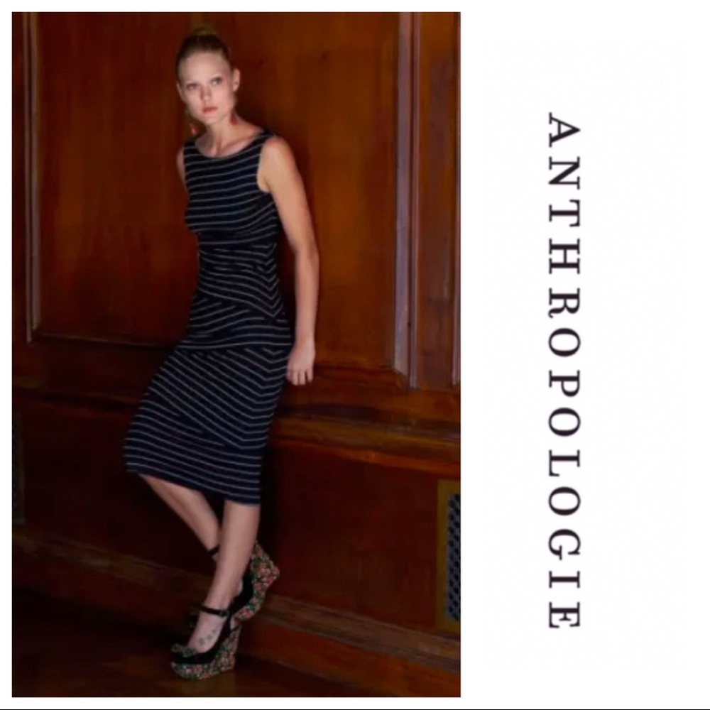 Anthropologie Striped Column Dress